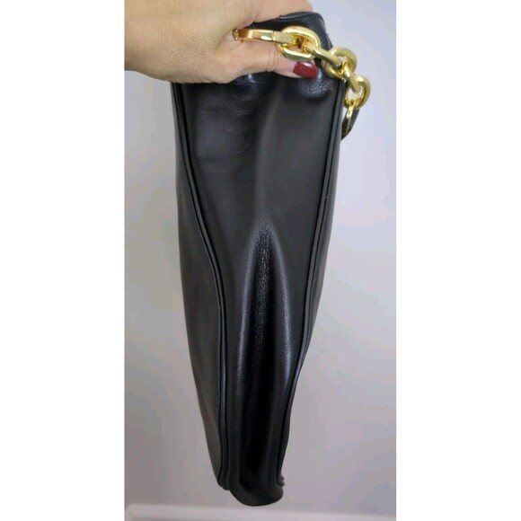 Michael Kors Stanthorpe Large Black Leather Shoulder Bag Gold Chain Strap NWT - Picture 6 of 16